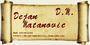 Dejan Matanović vizit kartica